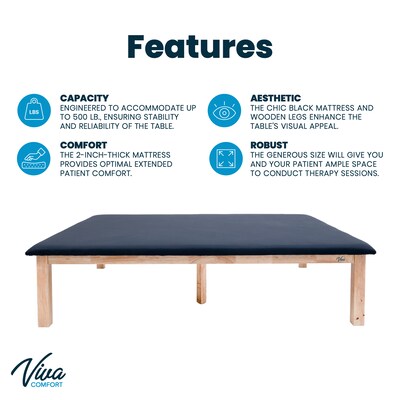 Viva Comfort Exam Table, 500 lbs. Capacity, Black (ADI996-05-BLK-MK)
