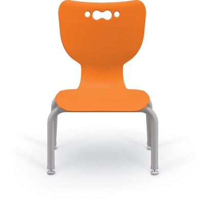 MooreCo 10" Hierarchy Student Chair with 4 Legs, Orange/Platinum Base (703673561815)