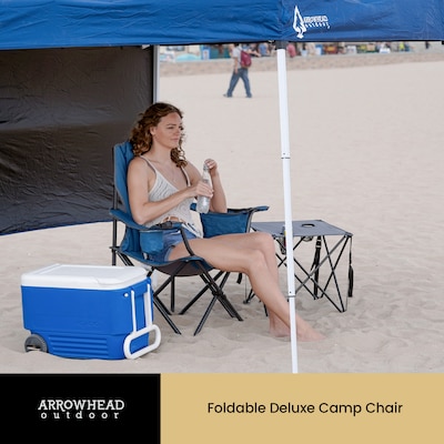 Arrowhead Outdoor Quad 6-Can Armrest Outdoor Chair, Ocean Blue (TSRTKKS0273U)