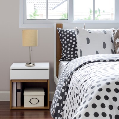 Simple Designs 19.50" LED Table Lamp with Charging Outlet, Tan (LT2024-TAN)