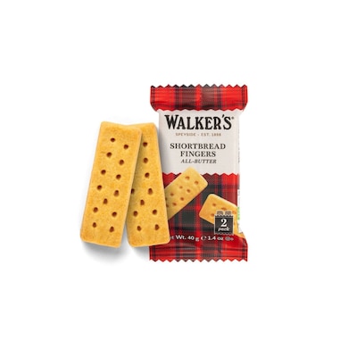 Walkers Shortbread Fingers Pure Butter Shortbread Cookies, Individually Wrapped, 1.4 oz, 24/Pack (W