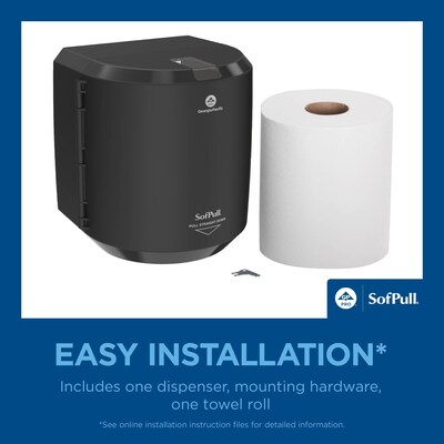 Georgia-Pacific SofPull Paper Towel Dispenser Kit, Black (58206B)