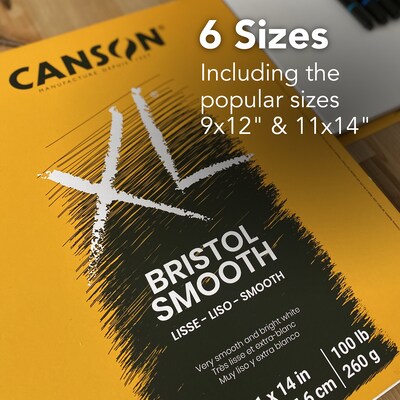 Canson XL Series 11" x 14" Bristol Sketch Pad, 25 Sheets/Pad, 2/Bundle (MCXC400061835-2)