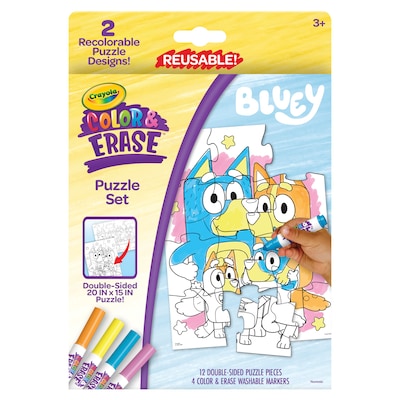 Color & Erase Reusable Bluey Puzzle Set