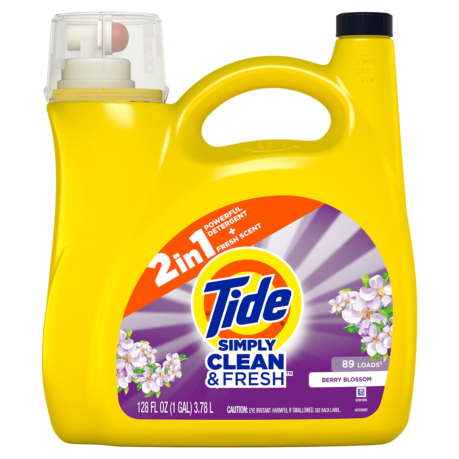 Tide Simply Clean & Fresh Liquid Laundry Detergent, 89 Loads, 128 oz. (58710)