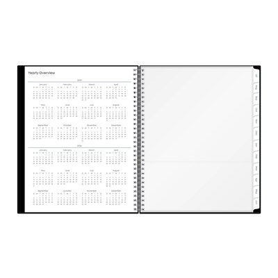 2025-2026 Blue Sky 8.5" x 11" Academic Year Weekly & Monthly Planner, Plastic Cover, Solid Black (134433-A26)