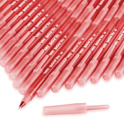 BIC Round Stic Xtra Life Ballpoint Pens, Medium Point (1.0mm), Red Ink, Dozen (GSM11RD)