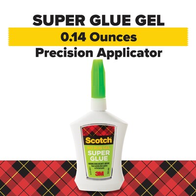 Scotch Single Use Gel Super Glue, 0.17 oz., Clear, 4/Pack (AD119)