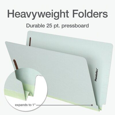 Pendaflex Classification Folder, 1" Expansion, Legal Size, Light Green, 25/Box (47705)