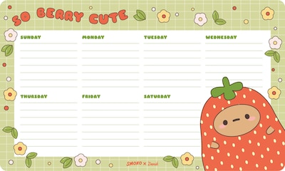 Denik Strawberry Dumpling Notepad, 10 x 6, Multicolor, 52 Sheets/Pad (DP1908)