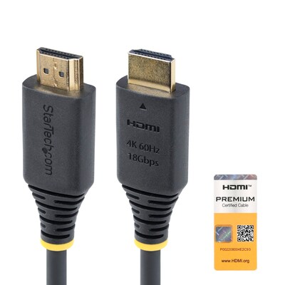 StarTech 3 ft. HDMI to HDMI Audio/Video TV Cable, Male to Male, Black (HDMI2-CABLE-4K60-3F)