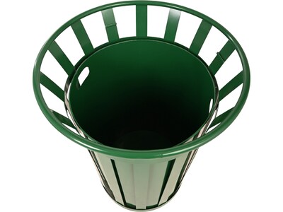 Alpine Galvanized Steel Outdoor Trash Can, 38 Gallon, Green (ALP479-38-GRN-MKTCOPY)