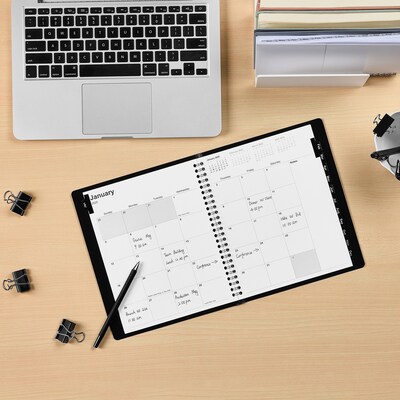 2025 Staples 7" x 9" Monthly Planner, Black (ST52183-25)