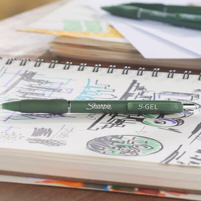 Sharpie S-Gel Retractable Gel Pen, Medium Point, 0.7mm, Black Ink, 12/Box (2234773)