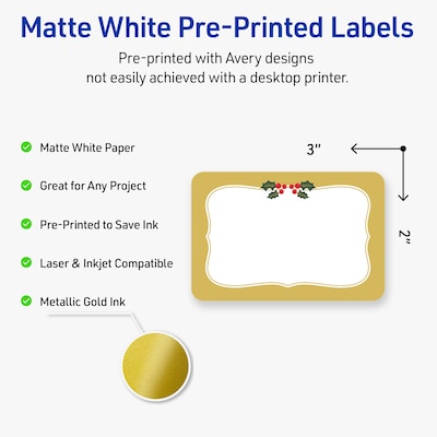 Avery Rectangle Multipurpose Labels, 2 x 3, White, 80/Pack (19479370471)