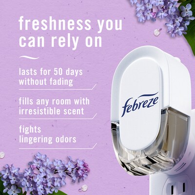 Febreze Plug In Air Freshener Scented Oil Refill, Lilac Sunrise Scent, 2/Pack (21136)