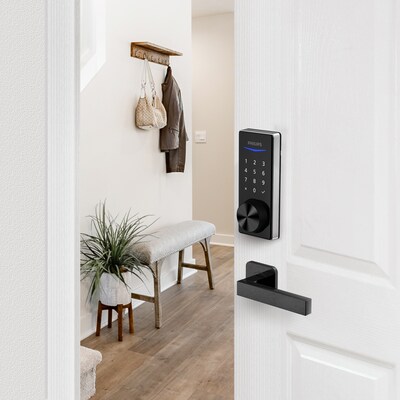 Philips Home Access 1000 Series Satin Nickel Single Cylinder Electronic Deadbolt with Lighted Keypad Touchscreen and KEY access