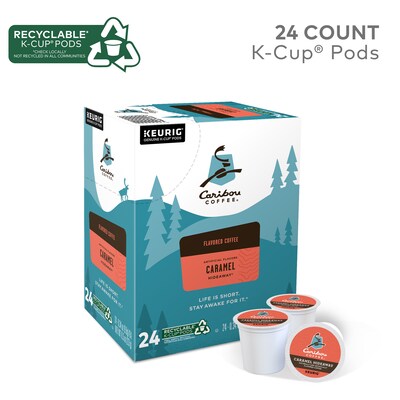 Caribou Coffee Hideaway Caramel Coffee Keurig® K-Cup® Pods, Medium Roast, 24/Box (736685)