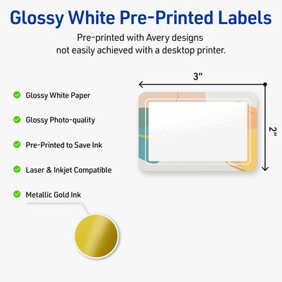 Avery Rectangle Laser/Inkjet Multipurpose Labels, 2 x 3, White, 80/Pack (19479371104)