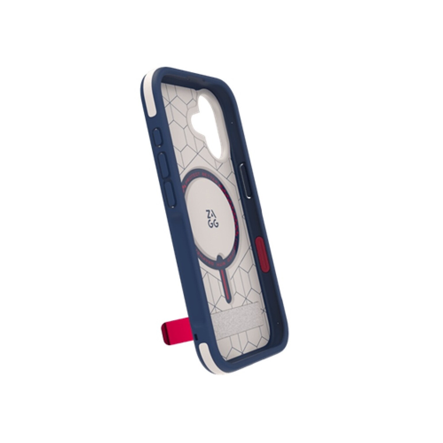 Zagg Sedona Snap with Kickstand MagSafe Phone Case for Apple iPhone 17, Shock Absorbing Bumpers, Red/Light/Blue (702319136)