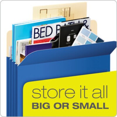 Pendaflex Color File Pockets, 3 1/2" Expansion, Letter Size, Blue, 25/Carton (1524CT BLU)