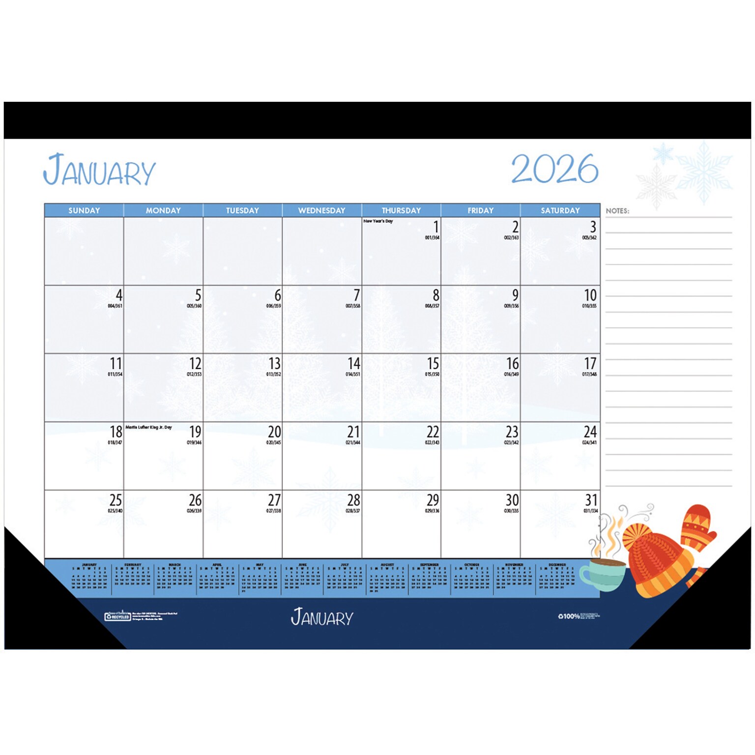 2026 House of Doolittle Seasonal Holidays 22 x 17 Monthly Desk Pad Calendar, Multi (139-26)
