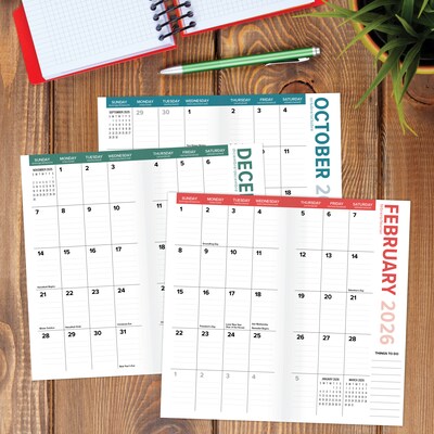 2025-2026 Willow Creek Preppy Stripe 3.5" x 6.5" Academic Year Weekly & Monthly Planner, Multicolored (55021)