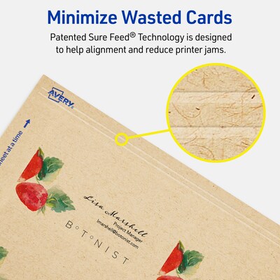 Avery Business Cards, 1-3/4" x 3-1/2" , Matte Kraft Brown, 200/Pack (95285)