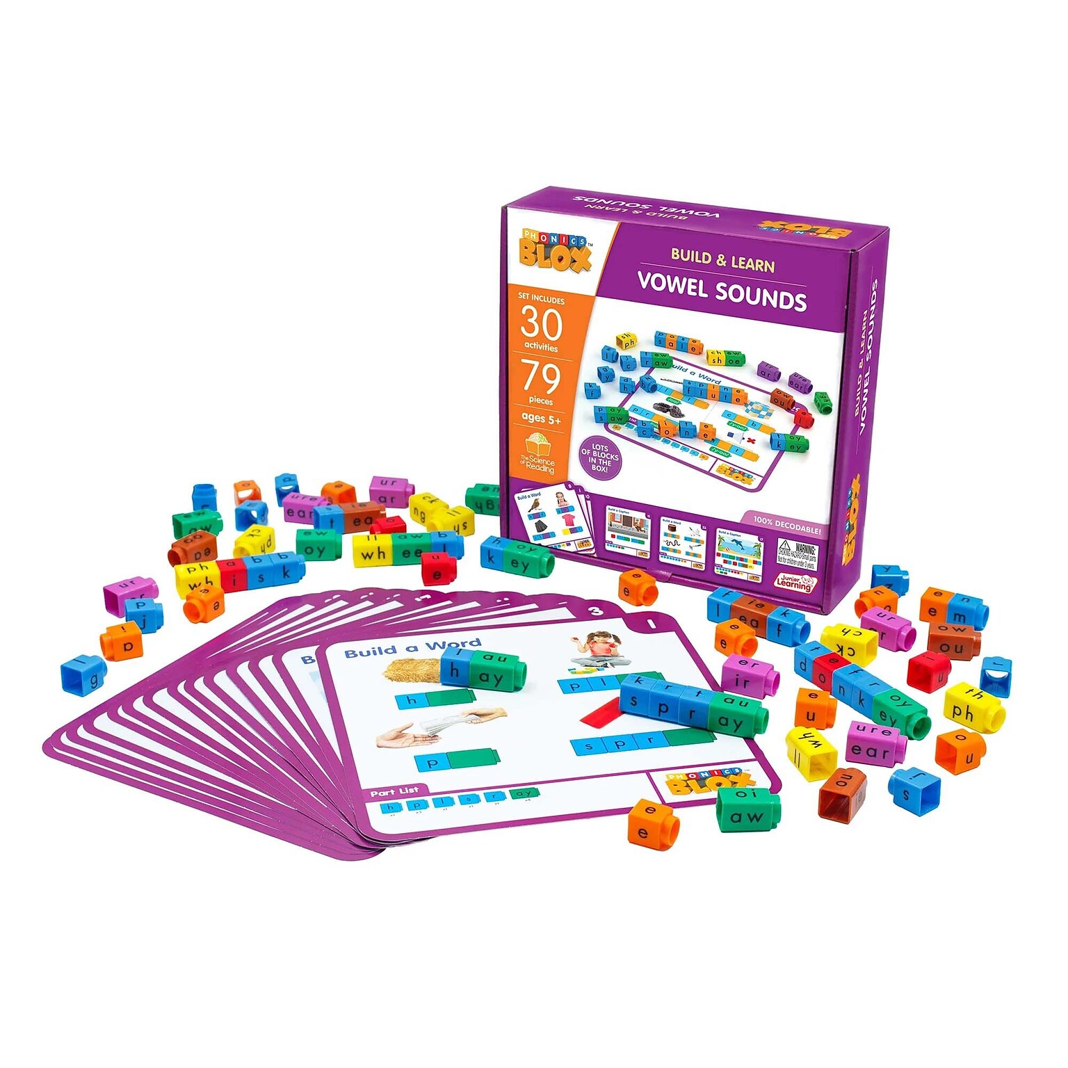 Junior Learning Vowel Sounds Rainbow Phonics, Phase 5, 109/Set (JRL737)