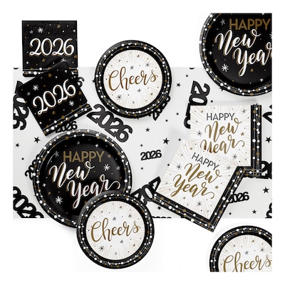 Say Hooray! New Years Shimmer Tableware Kit, Multicolored, 49/Pack (DTC9037E2A)