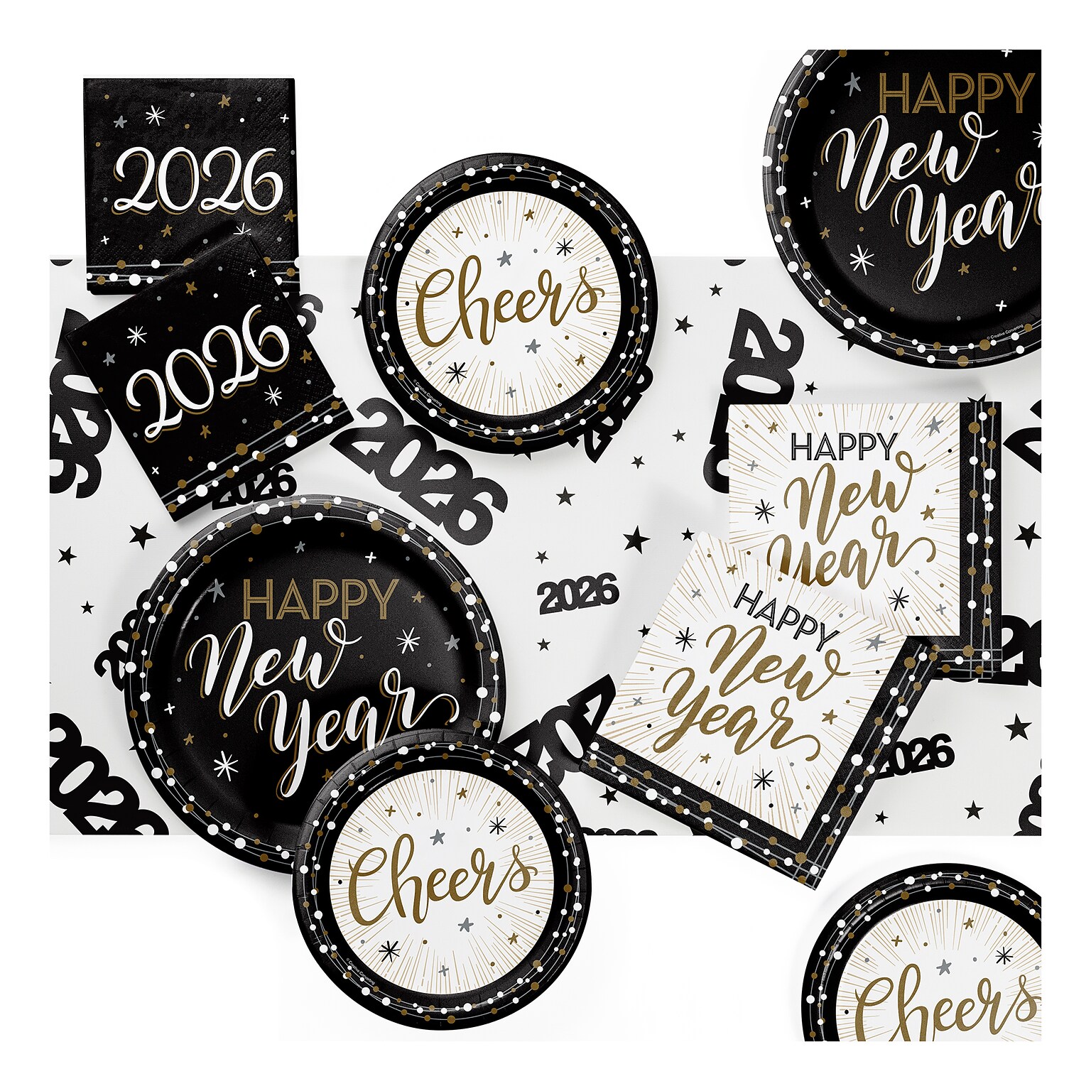 Say Hooray! New Years Shimmer Tableware Kit, Multicolored, 49/Pack (DTC9037E2A)