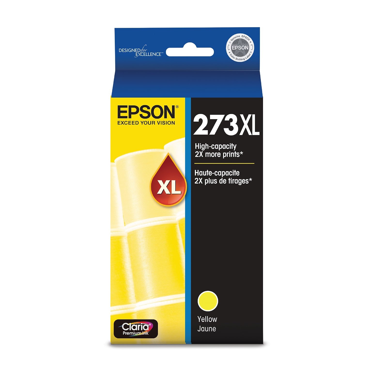 Epson T273XL Yellow Ink Cartridge, High Yield (T273XL420-S)