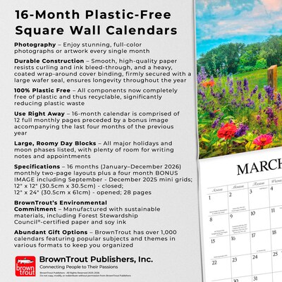 2026 BrownTrout Beckoning Barns 12" x 12" Monthly Wall Calendar (9781773728667)
