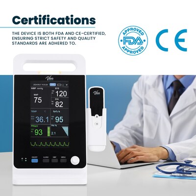 Viva Comfort Health Monitoring Device Omni Spot Vital Sign Monitor with Thermometer, White (ADI913-M-1-MK)