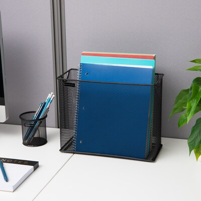 Mind Reader Metal Desk File Organizer, Black (FILEBASK-BLK)