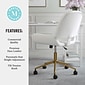 Martha Stewart Tyla Armless Faux Leather Swivel Office Chair, White/Polished Brass (CH2209215WHGLD)
