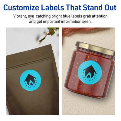 Avery Printable Circle Multipurpose Labels, 1.5" Dia., Bright Blue, 400/Pack (94506)