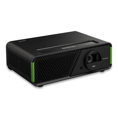 ViewSonic 4K UHD Xbox Certified 2500 Lumens, 120Hz Gaming and Home Theater LED Projector, Black/Green (X1-4KPRO)