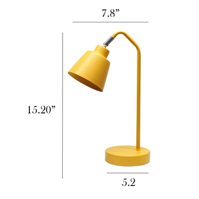 Simple Designs Sleek Essentials LED Desk Lamp, 16", Yellow (LD1077-YLW)