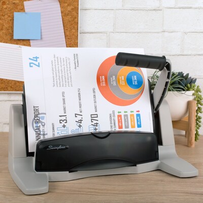 Swingline® LightTouch® Heavy Duty 2-7 Hole Punch, 40 Sheet Capacity, Gray (A7074357)