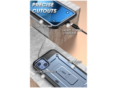 SUPCASE Unicorn Beetle PRO Metallic Blue Rugged Case for iPhone 14 (SUP-iPhone2021/22-6.1-UBPro-SP-Tilt)