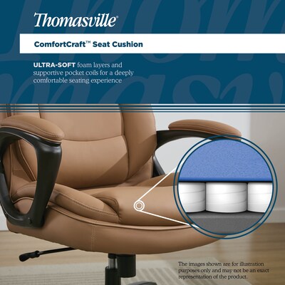 Thomasville Lansing Ergonomic Polyurethane Big & Tall Chair, 400 lb. Capacity, Light Tan (52398-TAN)
