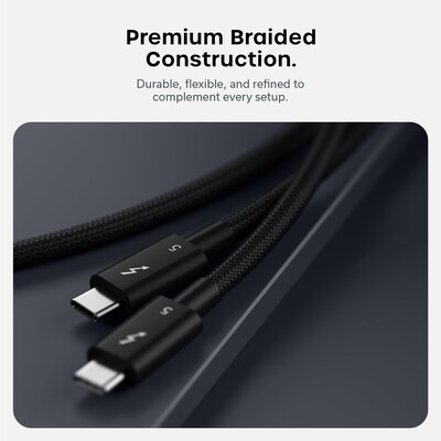 Satechi Pro 3.28 ft. USB-C to USB-C Thunderbolt Charging Cable, Male to Male, Black (ST-YTB5100K)