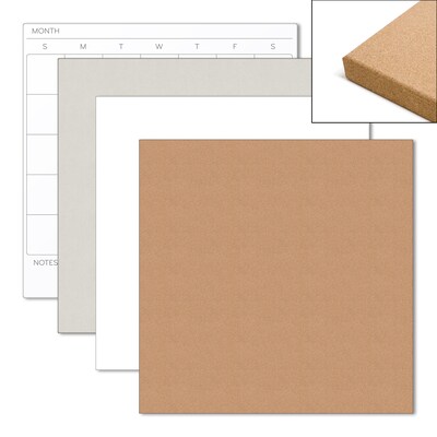 U Brands Cork Bulletin Board, Frameless, 2.5' x 2.5' (4887U00-01)