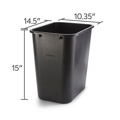 Coastwide Professional™ Indoor Trash Can Without Lid, Black Soft Molded Plastic, 7 Gallon (CW56429)