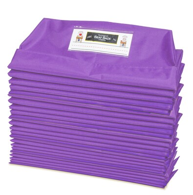 Seat Sack Seat Storage, 9.45" x 8.27" x 11.22", Purple, 25/Pack (17195)