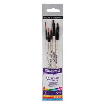 Daler-Rowney Graduate Synthetic Detail Brushes, 5/Set, 2 Sets/Bundle (DRWD212550003-2)