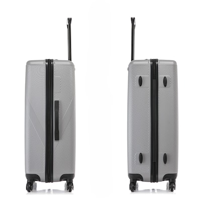 DUKAP Discovery 29.52" Hardside Suitcase, 4-Wheeled Spinner, TSA Checkpoint Friendly, Silver (DKDIS00L-SIL)