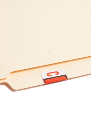 Smead BCCR Color Coded Alphabetic Labels, C, Dark Orange, 500/Roll (67073)