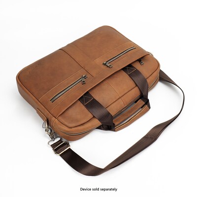 SaharaCase Leather Briefcase, Laptop Compatible, Light Brown (LT00083)